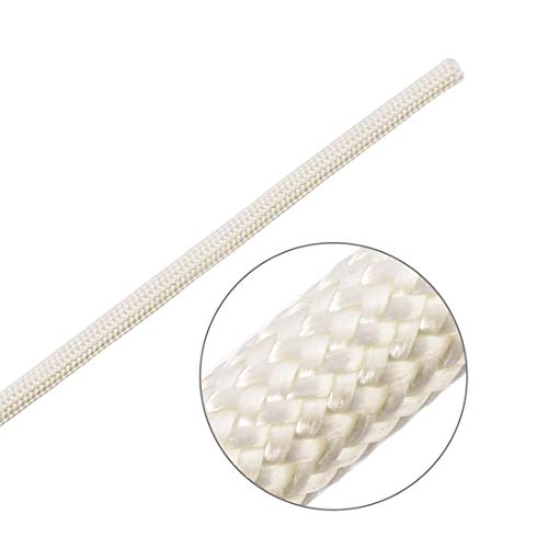 uxcell Insulation Braid Sleeving, 33Ft-2.5mm High TEMP Fiberglass Sleeve White - size: ID 2.5MM