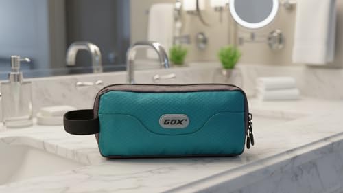 GOX Travel Toiletry Bag Dopp Kit Case for Men Multifunction Packing Organizer Pouch - color: Turquoise/Grey