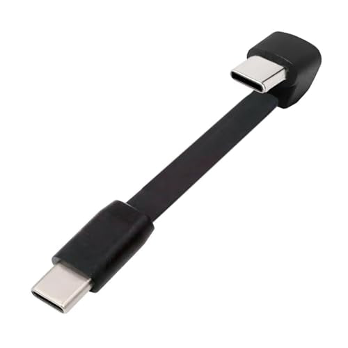 Ultra Slim Flat USB-C Type-C Male to Female Extension Power USB2.0 Data Cable Opposite U Shape Back Angled 65W Fast Charge for Laptop Tablet Phone - style: Male to Male Flat Cable 360 Degree