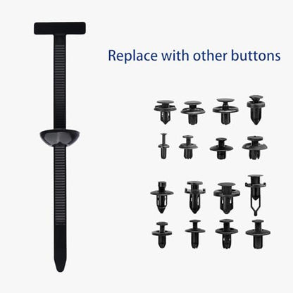 Nylon Universal Cable Tie Buckle T-Shaped,Plastic Rivets Self-Locking Nylon Zip Ties Holder for Car Daily Repair Bumper Clips, Repairing Car Fenders Trunk Bumpers Automotive