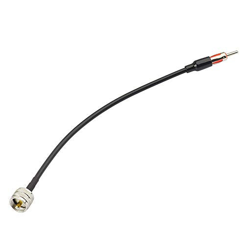 Eightwood PL259 UHF Male to DIN AM/FM Plug Adapter RG58 Coax Cable 12in
