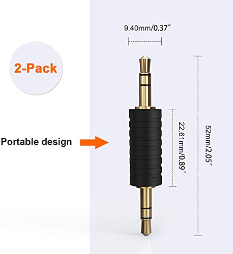 CableCreation 2 Pack 3.5mm 1/8 Stereo Jack to 3.5mm Audio Adapter Connector - style: Male to Male