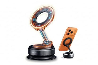 Magnetic Phone Holder for Car, MagSafe Compatible Car Mount with Super Strong Suction, 360° Adjustable Dashboard & Windshield Cell Phone Mount (Black)