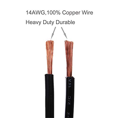 14AWG Premium Pure Copper 12V 24V Car Cigarette Lighter Socket Extension Cord, 12ft / 3.66m 14 AWG Cable Wire for Car Inverter Air Pump Electric Cup car Refrigerator etc