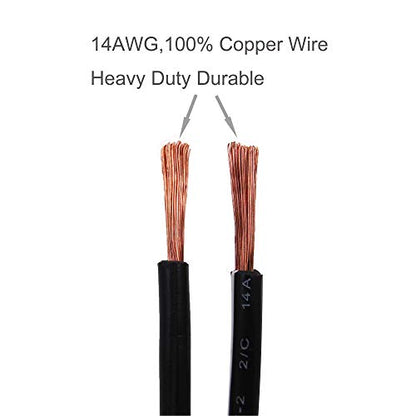 14AWG Premium Pure Copper 12V 24V Car Cigarette Lighter Socket Extension Cord, 12ft / 3.66m 14 AWG Cable Wire for Car Inverter Air Pump Electric Cup car Refrigerator etc