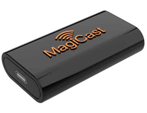 Power Acoustik MagiCast Wireless CarPlay & Android Auto Adapter – Plug & Play Dongle Converts Wired Car Stereos to Wireless – Universal Fit, Fast Auto-Pairing, USB Connection