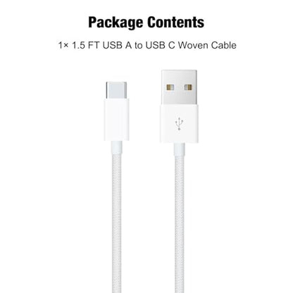 1.5FT Short IPhone 17/17E/16/16E/15 Woven Cable, USB A to USB C CarPlay Charger Cable for iPhone 15 16 17 Pro Max, Plus/Air, iPad 10th Gen, iPad Pro 12.9/11, Air 5th/4th Gen, Mini 6th Charging Cord - size: 1.5FT, style: USB A to USB C