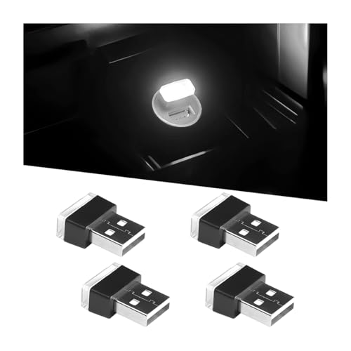 4 Pack 5 V 0.2 W USB Interior Ambient Lights, White - color: White