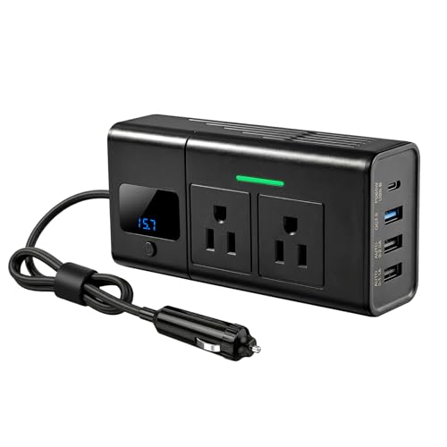 200W Car Power Inverter DC 12V to 110V AC Outlet fit for Tesla/Car/Truck