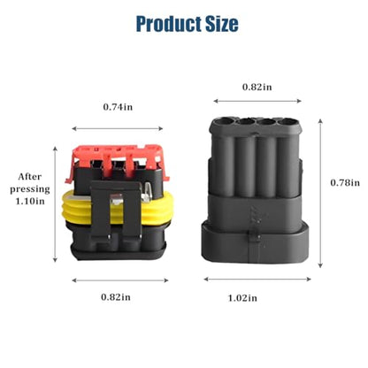 5PCS 4 Pin Car Electrical Wire Connector, Waterproof Male and Female Vehicle Terminal Wire Connectors Plug, Automotive Wire Plug Socket Kit, Universal for Sedan Truck Motorcycle - size: 4 Pin