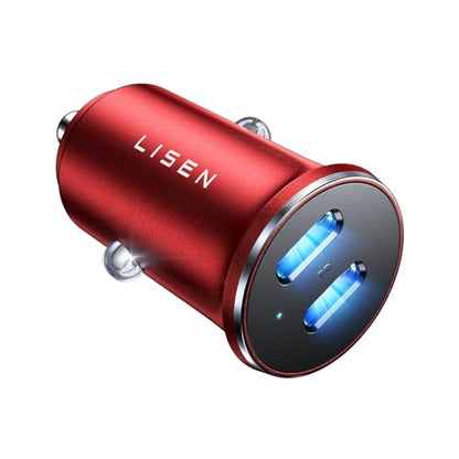 LISEN 90W USB C Car Charger USB C Fast Charge, RV PD Fast Car Charger, Red - color: Red, size: 1 Pack