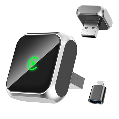 2-in-1 Wireless CarPlay Adapter for Apple iPhone USB-A/USB-C Plug & Play