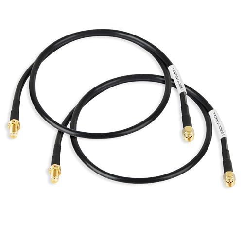 2ft SMA Male to SMA Female Cables 2PCS, RG58 Low Loss SMA Extension Cable for SDR Equipment Antenna Ham Radio,3G 4G LTE Antenna,ADS-B,GPS and etc - size: 2 ft - 2PCS
