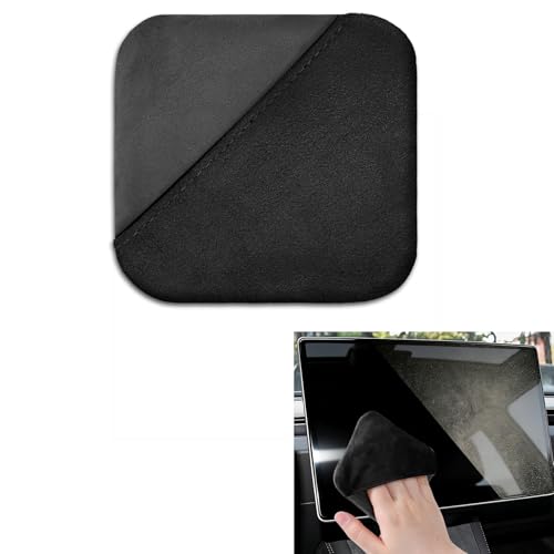 Car Screen Cleaner, Foldable Touch Screen Cleaner Cloth, Microfiber Cleaning Pad Car Cleaning Wipes, Auto Accessories Touchscreen Cleaner Cloths for Vehicles (Square/Black Grey, 1PCS) - color: Square/Black Grey, size: 1PCS