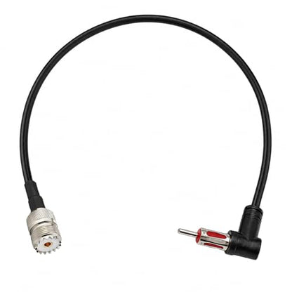 UHF Female to AM/FM Male Right Angle Adapter 20 inches Pigtail Jumper RF coaxial Cable for Radio Antenna - color: AMFM R/A to UHF Female
