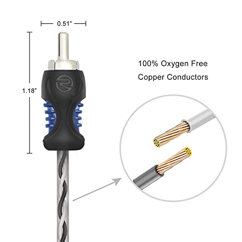 RECOIL RCI29 9ft 2-Channel RCA Audio Cable Twisted Pair Noise Reduction - style: 9ft 2-Channel RCA