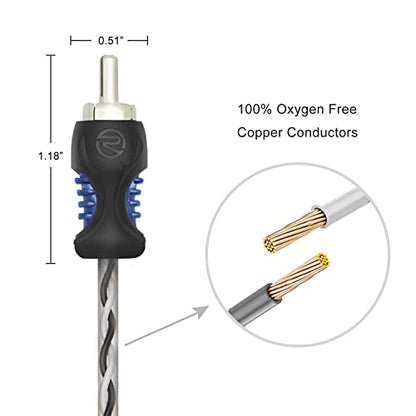 RECOIL RCI29 9ft 2-Channel RCA Audio Cable Twisted Pair Noise Reduction - style: 9ft 2-Channel RCA