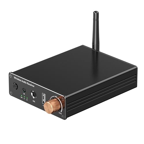 Bluetooth 6.0 Receiver, Bluetooth Audio Adapter with 3.5mm AUX RCA Cable, Wireless Audio Receive Old Stereo/Home Speakers/Wired Headphones/Home Audio Music Streaming Stereo System - color: Black