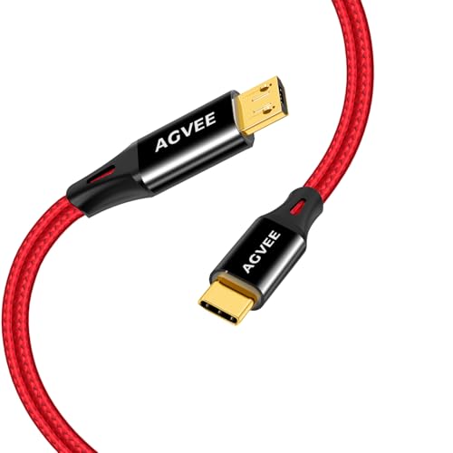 AGVEE 2 Pack 1ft USB-C to Micro USB Cable - color: Red, size: 1ft+1ft