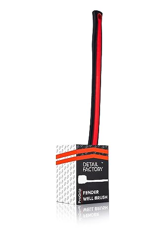 Detail Factory - Fender Well Brush - Ergonomic ProGrip Handle, Stiff Synthetic Bristles, Ergonomic Design, Clean Your Wheel Wells with Ease - Red - color: Red