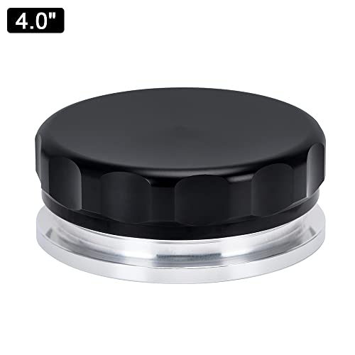 PTNHZ OD 4"/101.6mm Aluminum Alloy Weld Billet On Filler Neck Cap Oil Fuel Water Tank Black - size: 4"