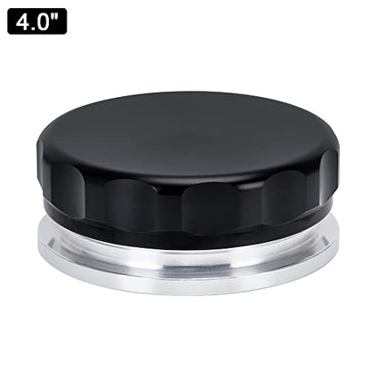 PTNHZ OD 4"/101.6mm Aluminum Alloy Weld Billet On Filler Neck Cap Oil Fuel Water Tank Black - size: 4"
