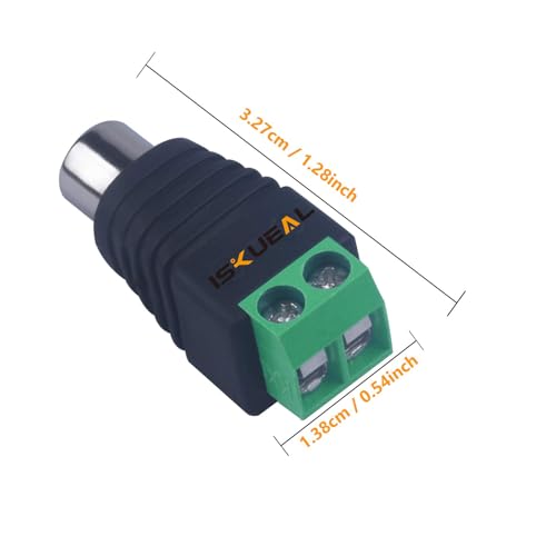 RCA Screw Terminal Connector, Audio/Video Connector Adapter, Female Jack Solderless Converter for Speaker Wire to RCA - color: 6 pack Female