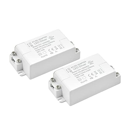 Lustaled 10W DC 12V LED Driver Transformer - 110V AC to 12V DC Constant Voltage Switching Converter - Waterproof IP22-2-Pack - style: 10W 12V - 2 Pack