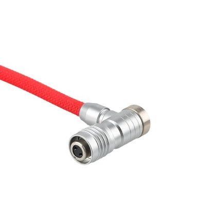 Alvin's Cables D-Tap to BMPCC 6K 4K Power Cable, Right Angle Weipu 2-Pin Female to D-Tap Male, Braided Ultra Flexible Cable for Blackmagic Pocket Cinema Camera 4K/6K/6K Pro, V-Mount, Red - color: 50cm Braided Red