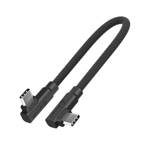 ALOGIC Elements Pro Right-Angle USB-C to USB-C Cable 25cm, Right Angle USB Type-C Fast Charging & Data Cable, USB-C Male to USB-C Male, Short Cable for Phones, Tablets & Laptops