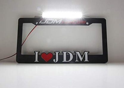 iJDMTOY 35-074-White License Plate Frame Mount 12V 24-SMD High Power Xenon White LED Rear Backup Reverse Light Kit Compatible With Car SUV Truck VAN RV
