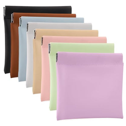 BUSOHA 8 PCS Small Makeup Bags for Purse - Coin Purse for Women - color: 8 PCS - Black+Brown+Yellow+Pink+Blue+Green+Gray+Purple
