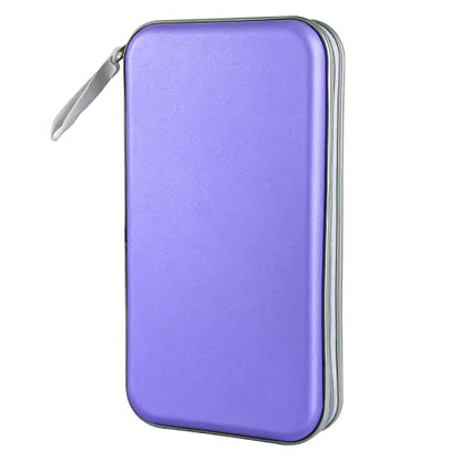 Siveit 80 Capacity CD/DVD Case Holder, Hard Plastic CD DVD Disc Cases Storage Binder for Car Home Office Travel (Lavender) - color: Lavender