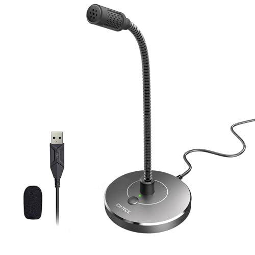 CMTECK USB Computer Microphone, Studio-Quality，Plug & Play for PC,Laptop - color: Gray