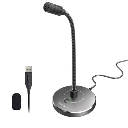 CMTECK USB Computer Microphone, Studio-Quality，Plug & Play for PC,Laptop - color: Gray