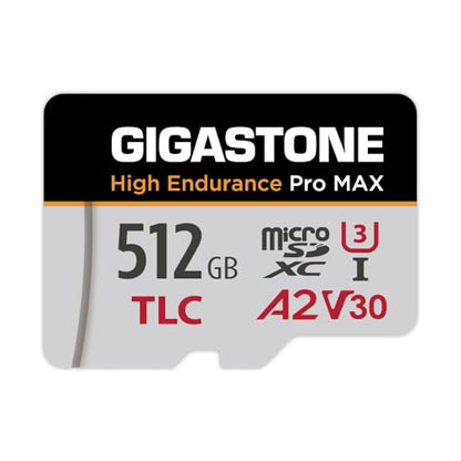 [5-Yrs Free Data Recovery] GIGASTONE 512GB Micro SD Card, TLC High Endurance Pro MAX, Speed Up to 180/150 MB/s, Compatible with REDTIGER Rove VIOFO VANTRUE PRUVEEO Dash Cam, MicroSDXC UHS-I A2 V30 U3 - color: 512GB High Endurance Pro MAX 1-Pack