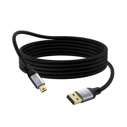 Mini USB Cable 6 FT, USB 2.0 A to Mini B Charging Cord Compatible with GoPro Hero 3+, PS3 Controller, MP3 Player, Dash Cam, Garmin Nuvi GPS, Camera, Blue Yeti, GPS Receiver, Snowball iCE Mic, TI-84 - size: 6FT