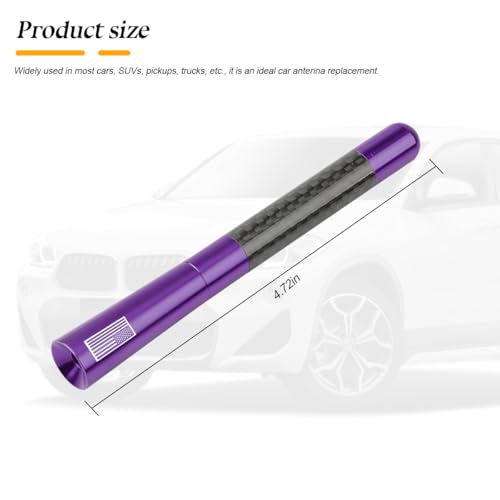 BESULEN 4.7 Inch Car Short Antenna, American Flag Design, Purple - color: Purple, size: 4.7 Inch
