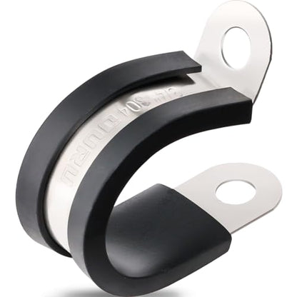 OURU 3/4 Inch Cable Clamps, Rubber Coated Insulated Clamps, 100pcs, 19mm - size: 100 PCS - 3/4 Inch