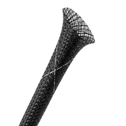 Kable Kontrol Flame Retardant PET Expandable Braided Sleeving 1-3/4” Inch ID 50 Feet Long - UL94 V0 Fire & Abrasion Resistant Flexible Sleeve Wire Management – Black with White Tracer - color: Black with White Tracer, size: 1.75 Inch - 50 Feet