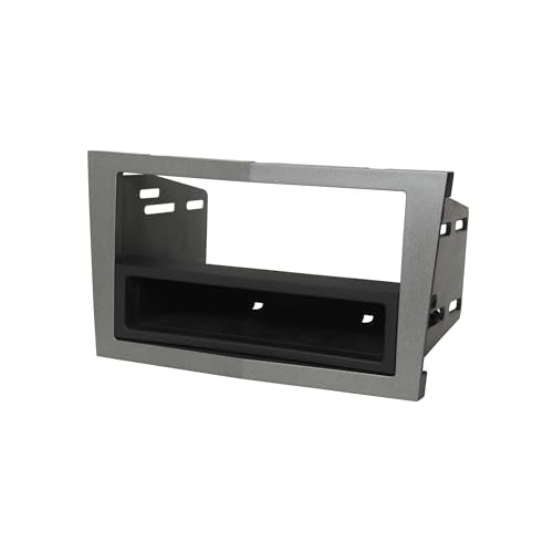 Scosche SN1528DGB Double DIN or Single DIN with Pocket Radio Install Dash Kit Compatible with Select 2008-09 Saturn Astra - Dark Gray Aftermarket Car Stereo Installation Kit - See Fit Guide in Images