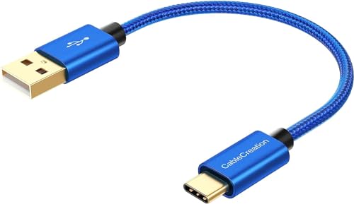 Short USB C to USB A 6inch,USB A to Type C Cord for iPhone/Laptop/Carplay - color: Blue, size: 0.5FT