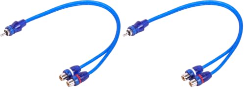 Skar Audio 1-Male to 2-Female RCA Y-Adapter (12-inches) Interconnect Cable - SKARRCA-1M2F (Pack of 2) - size: 1-Male to 2-Female Y-Adapter - 1 foot (Pack of 2)
