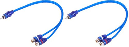 Skar Audio 1-Male to 2-Female RCA Y-Adapter (12-inches) Interconnect Cable - SKARRCA-1M2F (Pack of 2) - size: 1-Male to 2-Female Y-Adapter - 1 foot (Pack of 2)