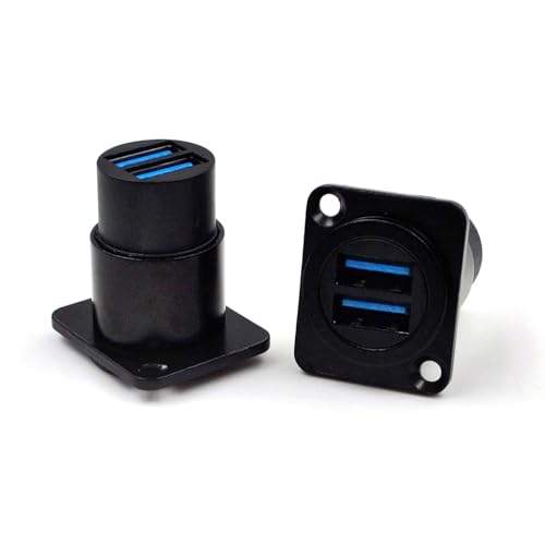 5PCS Dual USB3.0 Panel Mount Female to Female Connector, 2 Ports - color: 5PCS USB3.0