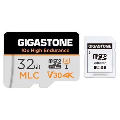 [10x High Endurance] GIGASTONE Industrial 32GB MLC Micro SD Card, 4K Video Recording, Security Cam, Dash Cam, Surveillance Compatible 95MB/s, U3 C10, with Adapter [5-Yrs Free Data Recovery] - color: 32GB High Endurance 1-Pack