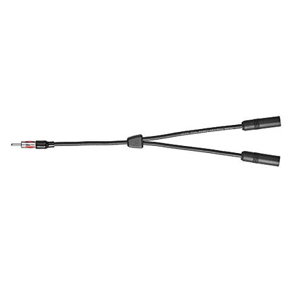 Bingfu Car FM AM Antenna Splitter Adapter Cable, DIN Male to 2 Female Connector for Vehicle Truck SUV Stereo Head Unit Receiver - DIN 1 to 2 Female Antenna Extension Adapter
