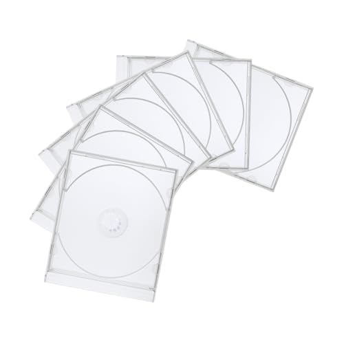 6PCS Car CD Jewel Case, Clear Vehicle CD Storage Box with Assembled Removable Tray, Automotive DVD Disc Cover Protection Replacement Accessories, Universal for SUV Truck Sedan (White) - color: White