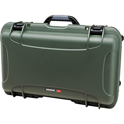 NANUK 935 Hard Case for Camera & Lenses with Padded Divider – Waterproof Equipment Case with Wheels, 22” x 14” x 9” – Dustproof, Impact Resistant, Carry-On Approved for Most Airlines – Olive - color: Olive, style: Padded Divider