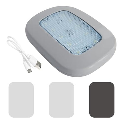Car Interior Ceiling Roof Lights, Dome Light, Magnetic Rechargeable USB Wireless Dome Lamp, Press Switch 10 LEDs Car Interior Ceiling Reading Lamp Universal for RV Truck Trailer Camper (Gray) - color: Gray